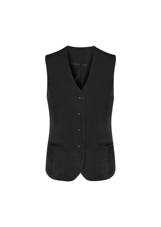Women’s Comfort Wool Stretch Longline Vest – Black