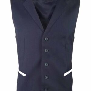 Men’s Trim Collared Vest – Navy with White