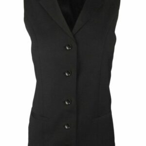 Women’s Collared Vest – Black Wool Blend