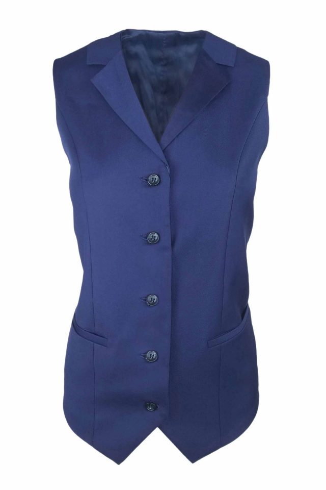Women’s Collared Vest – Royal Wool Blend